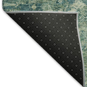 HomeRoots 8' Teal Blue Ikat Indoor Outdoor Area Rug - Stylish, Washable, Stain-Resistant for Easy Care & Durability 659386