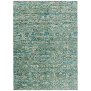 HomeRoots 10' Teal Blue and Ivory Ikat Area Rug - Stylish Indoor/Outdoor Design, Washable & Durable for All Spaces 659389