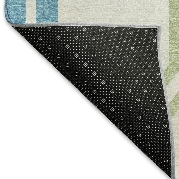 HomeRoots 8' Modern Pearl Blue & Purple Geometric Area Rug - Washable, Durable, Indoor/Outdoor Versatility! 659477