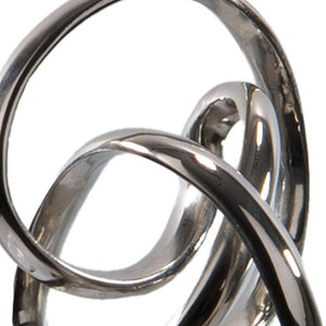 HomeRoots 20" Silver and Black Aluminum Marble Abstract Sculpture – Handcrafted Modern Art for Home Décor 659495
