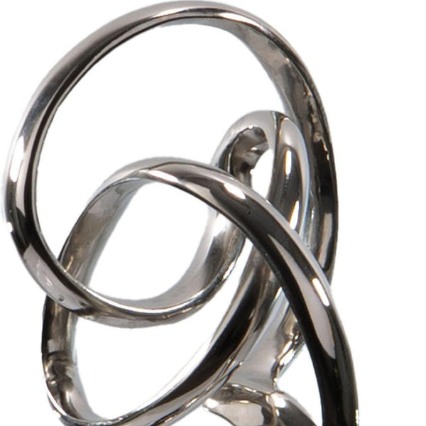 HomeRoots 20" Silver and Black Aluminum Marble Abstract Sculpture – Handcrafted Modern Art for Home Décor 659495