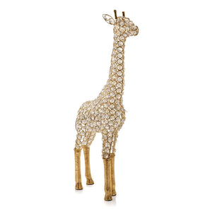 HomeRoots 23" Gold Aluminum Giraffe Tabletop Sculpture with Faux Crystals - Glamorous Accent for Any Space 659499