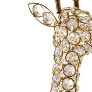 HomeRoots 23" Gold Aluminum Giraffe Tabletop Sculpture with Faux Crystals - Glamorous Accent for Any Space 659499