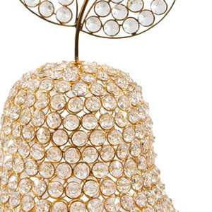 HomeRoots 18" Aluminum and Faux Crystal Decorative Pear Sculpture for Glamorous Home Decor Accents Gold 659501