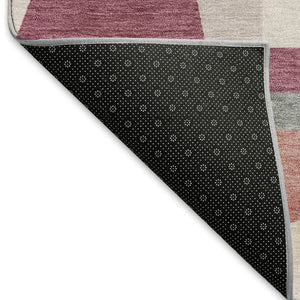 HomeRoots 5' X 8' Blush Pewter Ivory Geometric Rug - Washable, Durable, Ideal for Indoor & Outdoor Spaces 659527