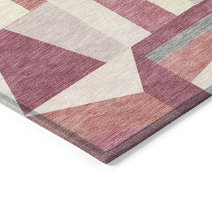 HomeRoots 5' X 8' Blush Pewter Ivory Geometric Rug - Washable, Durable, Ideal for Indoor & Outdoor Spaces 659527