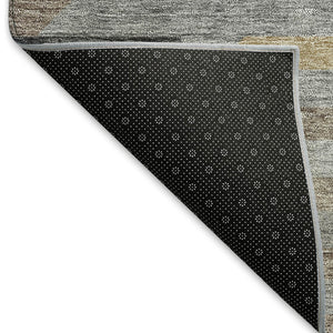 HomeRoots 10' Modern Geometric Area Rug - Black, White & Wheat - Durable, Washable Indoor/Outdoor Design! 659555