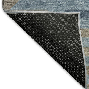HomeRoots 9' X 12' Stylish Denim Blue Area Rug - Geometric Design, Washable for Indoor/Outdoor Use, Durable & Elegant 659566