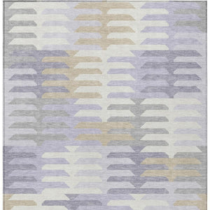HomeRoots 10' Modern Lavender, Silver & Gray Geometric Washable Area Rug for Indoor/Outdoor Spaces - Durable & Stylish 659585