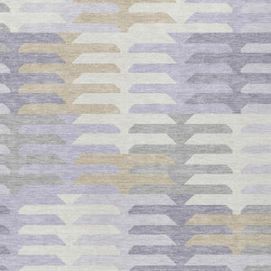 HomeRoots 10' Modern Lavender, Silver & Gray Geometric Washable Area Rug for Indoor/Outdoor Spaces - Durable & Stylish 659585
