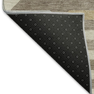HomeRoots 8' X 10' Taupe Gray & Ivory Geometric Area Rug - Washable, Stain-Resistant, Ideal for Indoor/Outdoor Use 659589
