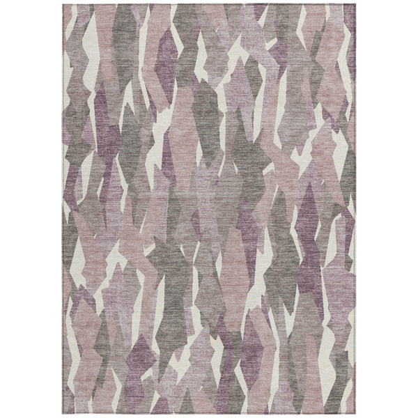 HomeRoots 8' X 10' Blush and Ivory Striped Area Rug - Durable, Washable, Indoor/Outdoor Design for Any Space! 659601