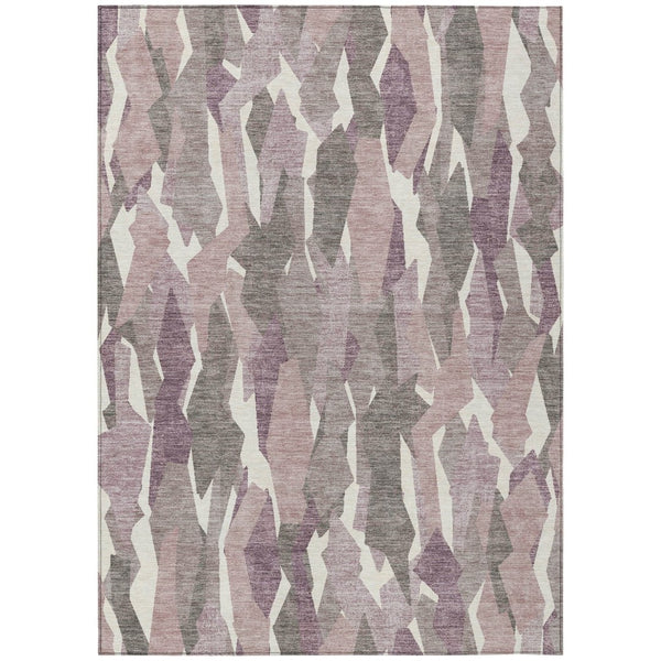 HomeRoots 9' X 12' Blush and Ivory Striped Washable Area Rug – Durable, Stylish, Indoor/Outdoor Versatility! 659602