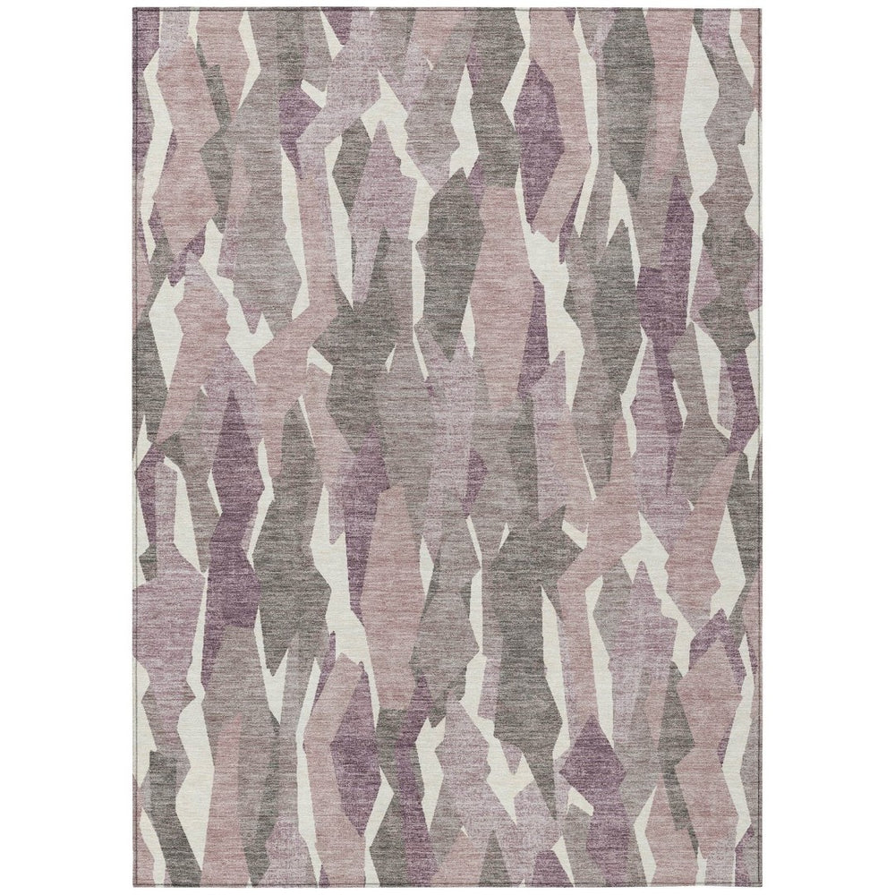 HomeRoots 10' Indoor Outdoor Blush and Ivory Striped Washable Area Rug – Durable, Stylish, Easy Care for Homes 659603