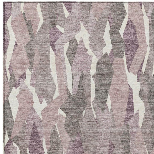 HomeRoots 10' Indoor Outdoor Blush and Ivory Striped Washable Area Rug – Durable, Stylish, Easy Care for Homes 659603