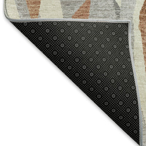 HomeRoots 9' Stylish Chili Red, Granite Gray & Ivory Striped Washable Indoor/Outdoor Area Rug for Any Space 659626