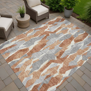 HomeRoots 10' Chili Red Striped Area Rug - Durable, Washable Design for Indoor & Outdoor Spaces, Easy Care 659627