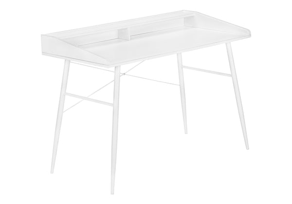 English Elm Computer Desk For Home Office – Contemporary White Laminate With Hutch, Compact & Stylish Work Area B2710P219821