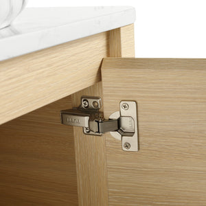 English Elm 24'' Wall-Mounted Bathroom Vanity With Ceramic Vessel Sink & Soft-Close Door For Small Spaces W999S00460