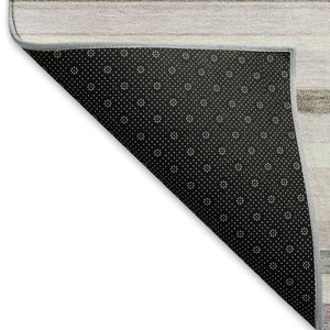 HomeRoots 8' Stylish Blush Purple & Ivory Round Striped Area Rug - Washable, Durable for Indoor & Outdoor Use 659654