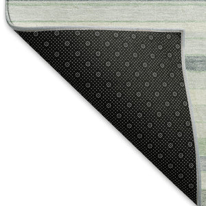 HomeRoots 8' Mint Green and Ivory Striped Washable Area Rug - Durable, Versatile Indoor/Outdoor Decor Accent 659667