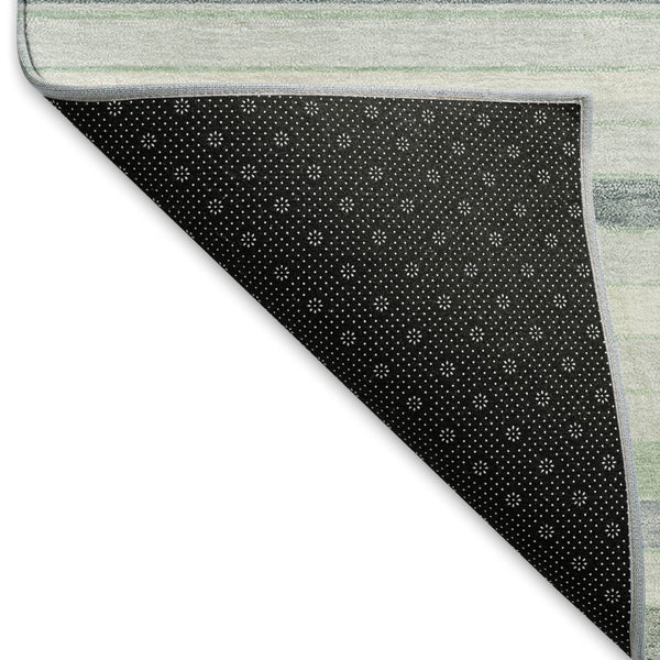 HomeRoots 8' Mint Green and Ivory Striped Washable Area Rug - Durable, Versatile Indoor/Outdoor Decor Accent 659667