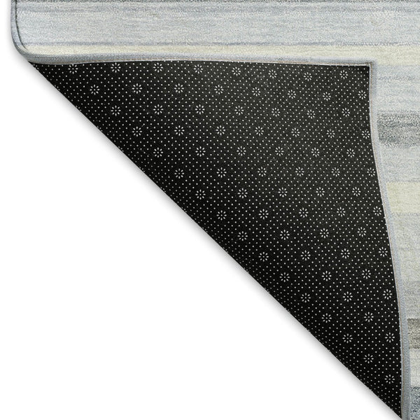 HomeRoots 9' Sky Blue & Ivory Striped Area Rug – Versatile Indoor/Outdoor Design, Easy Care, Stain-Resistant! 659686