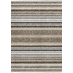 HomeRoots 9' X 12' Indoor Outdoor Area Rug in Taupe, Ivory & Brown - Stylish, Durable, Washable & Versatile! 659692