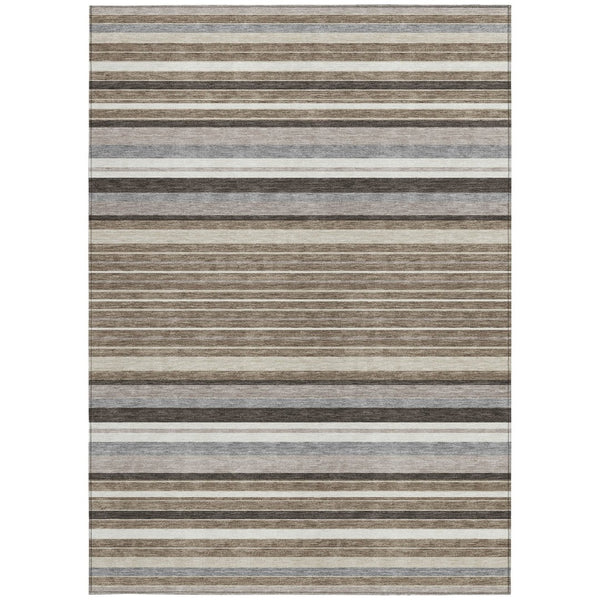 HomeRoots 9' X 12' Indoor Outdoor Area Rug in Taupe, Ivory & Brown - Stylish, Durable, Washable & Versatile! 659692