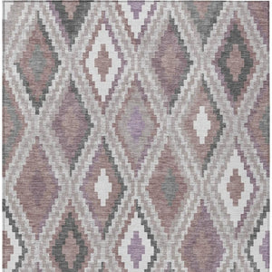 HomeRoots 5' X 8' Blush, Ivory & Gray Geometric Area Rug – Stylish, Durable, Washable for Indoor/Outdoor Use 659713