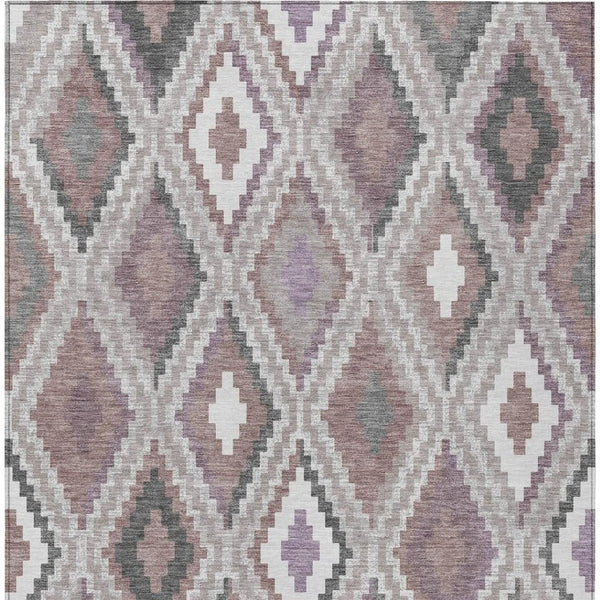 HomeRoots 5' X 8' Blush, Ivory & Gray Geometric Area Rug – Stylish, Durable, Washable for Indoor/Outdoor Use 659713