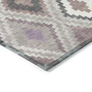 HomeRoots 5' X 8' Blush, Ivory & Gray Geometric Area Rug – Stylish, Durable, Washable for Indoor/Outdoor Use 659713