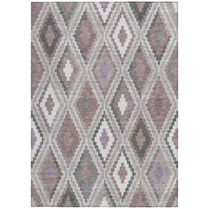 HomeRoots 10' Modern Geometric Blush Ivory & Gray Area Rug – Durable, Washable for Indoor & Outdoor Spaces! 659717