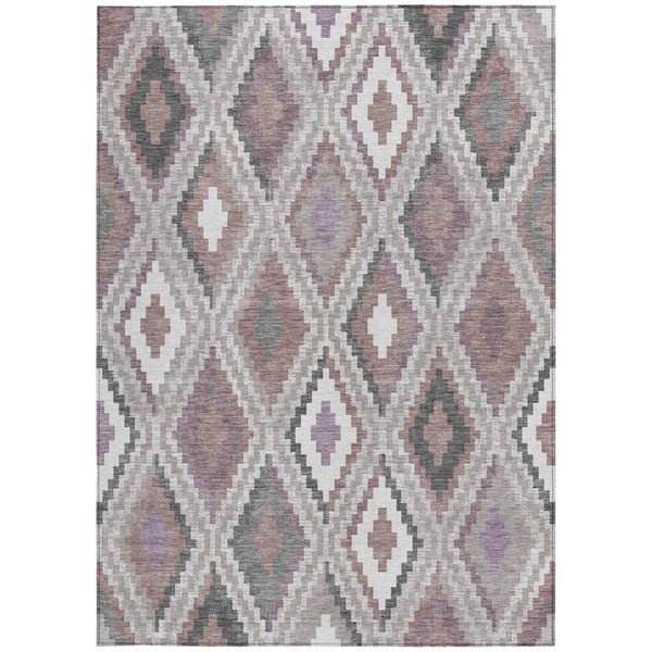 HomeRoots 10' Modern Geometric Blush Ivory & Gray Area Rug – Durable, Washable for Indoor & Outdoor Spaces! 659717