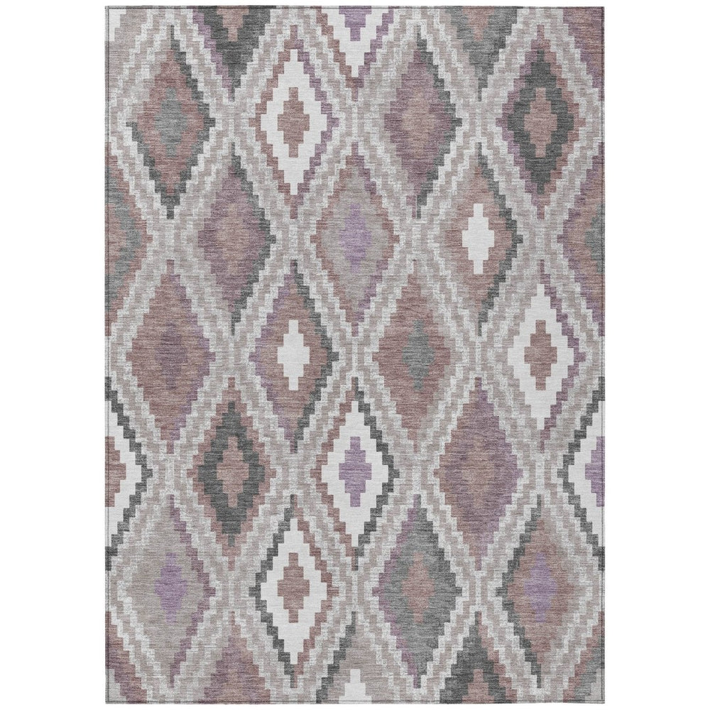 HomeRoots 10' Modern Geometric Blush Ivory & Gray Area Rug – Durable, Washable for Indoor & Outdoor Spaces! 659717
