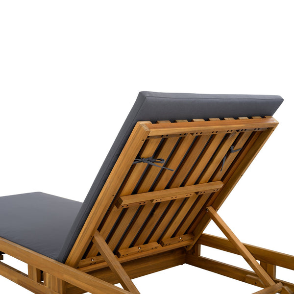 English Elm Christopher Knight Home® - Lounge Chaise Set - Elegant Acacia Wood With Water-Resistant Cushions For Ultimate Outdoor Comfort N770P272405T_N770P253018G