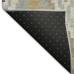 HomeRoots 8' Stylish Taupe Gold & Ivory Geometric Washable Area Rug - Perfect for Indoor/Outdoor Spaces! 659732