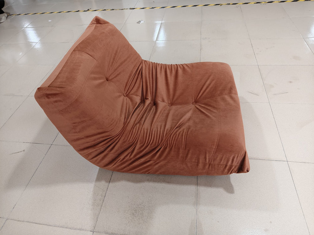 English Elm Luxury Plush Accent Chair with Button-Tufted Corduroy Cover and High-Density Memory Foam Comfort, Anti-Slip Base Orange W3955P388725