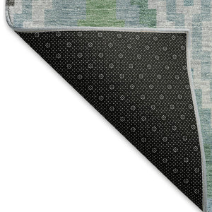 HomeRoots 10' Geometric Teal Blue, Ivory & Green Washable Area Rug for Indoor/Outdoor Use - Durable & Stylish! 659741