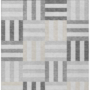 HomeRoots 10' Gray and Ivory Geometric Washable Area Rug - Modern Indoor/Outdoor Design for Stylish Spaces 659765