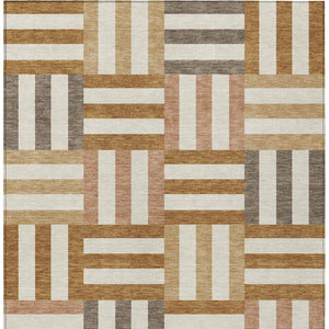 HomeRoots 8' X 10' Chili Red Geometric Indoor Outdoor Area Rug - Stylish, Washable, Durable & Versatile Design! 659781