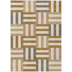 HomeRoots 8' X 10' Chili Red Geometric Indoor Outdoor Area Rug - Stylish, Washable, Durable & Versatile Design! 659781