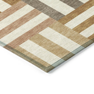 HomeRoots 8' X 10' Chili Red Geometric Indoor Outdoor Area Rug - Stylish, Washable, Durable & Versatile Design! 659781