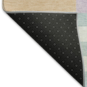 HomeRoots 5' X 8' Pearl Blue & Lavender Geometric Area Rug - Washable, Durable, Indoor/Outdoor Versatile Design 659785