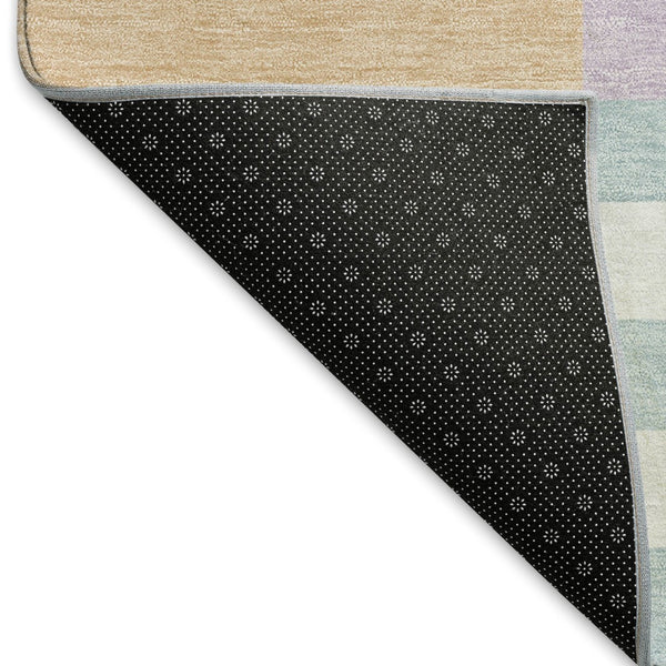 HomeRoots 5' X 8' Pearl Blue & Lavender Geometric Area Rug - Washable, Durable, Indoor/Outdoor Versatile Design 659785
