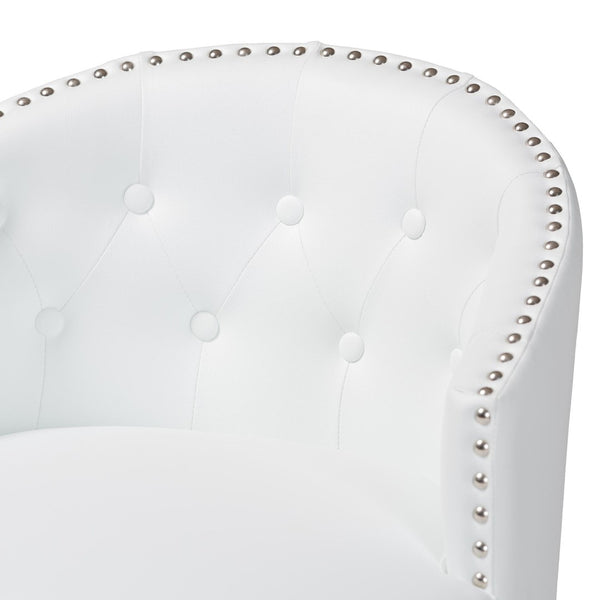 Baxton Studio Baxton Studio Avril Swivel Barstool Set - Modern White Faux Leather & Stylish Nailhead Trim BBT5210A1-BS-White