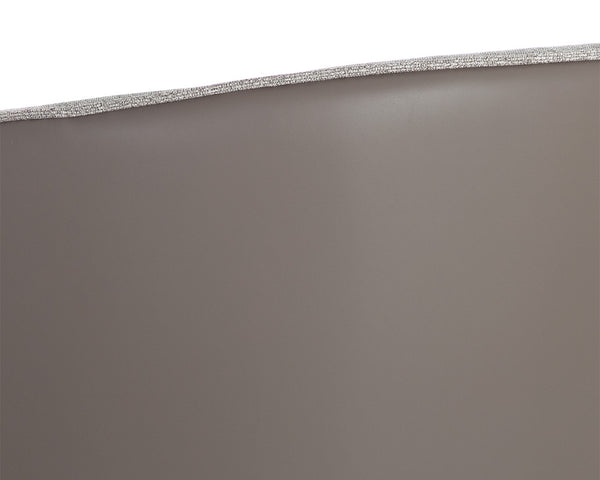 Sunpan Asher Lounge Chair – Modern Barrel Back Design with Black Steel Legs and Elegant Gold Foot Caps Flint Grey / Napa Taupe