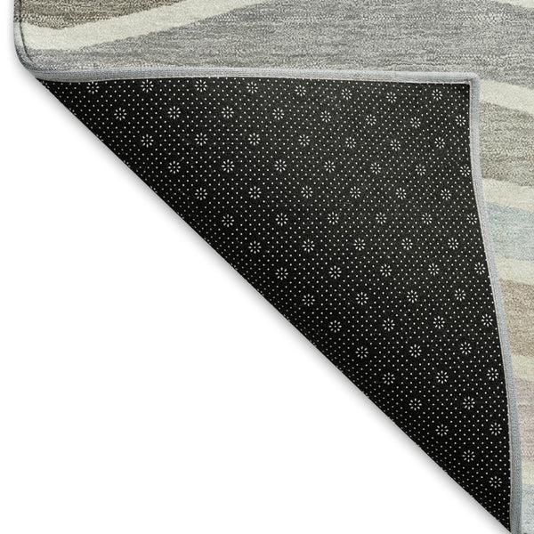 HomeRoots 5' Tan Beige and Ivory Striped Area Rug - Durable, Washable, Versatile for Indoor and Outdoor Use 659827