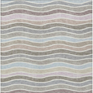 HomeRoots 9' Tan Beige and Ivory Striped Washable Area Rug - Indoor/Outdoor Durable, Stain-Resistant Design 659830