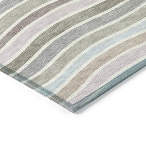 HomeRoots 9' Tan Beige and Ivory Striped Washable Area Rug - Indoor/Outdoor Durable, Stain-Resistant Design 659830